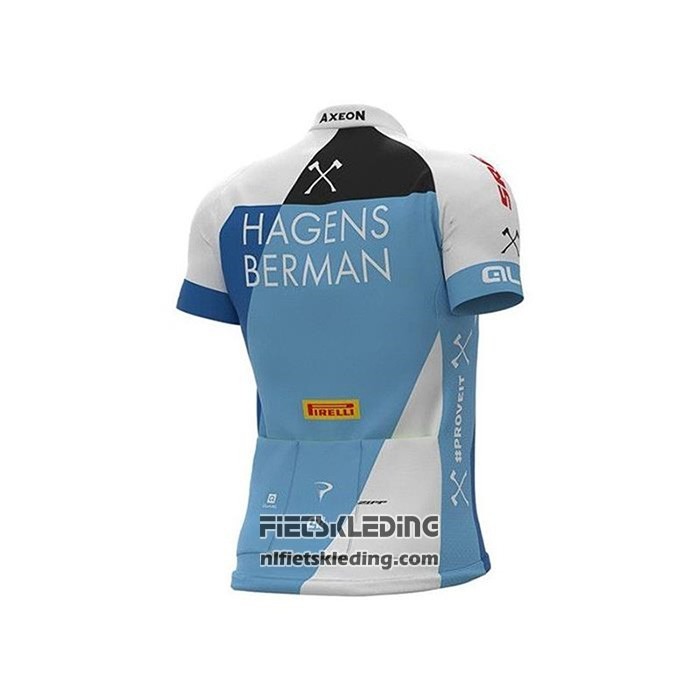 2020 Fietskleding Hagens Berman Axeon Blauw Wit Korte Mouwen en Koersbroek